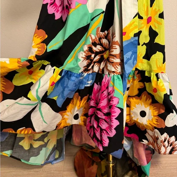 Blue and Pink Puff Sleeve Maxi Sundress - Picture 6 of 12